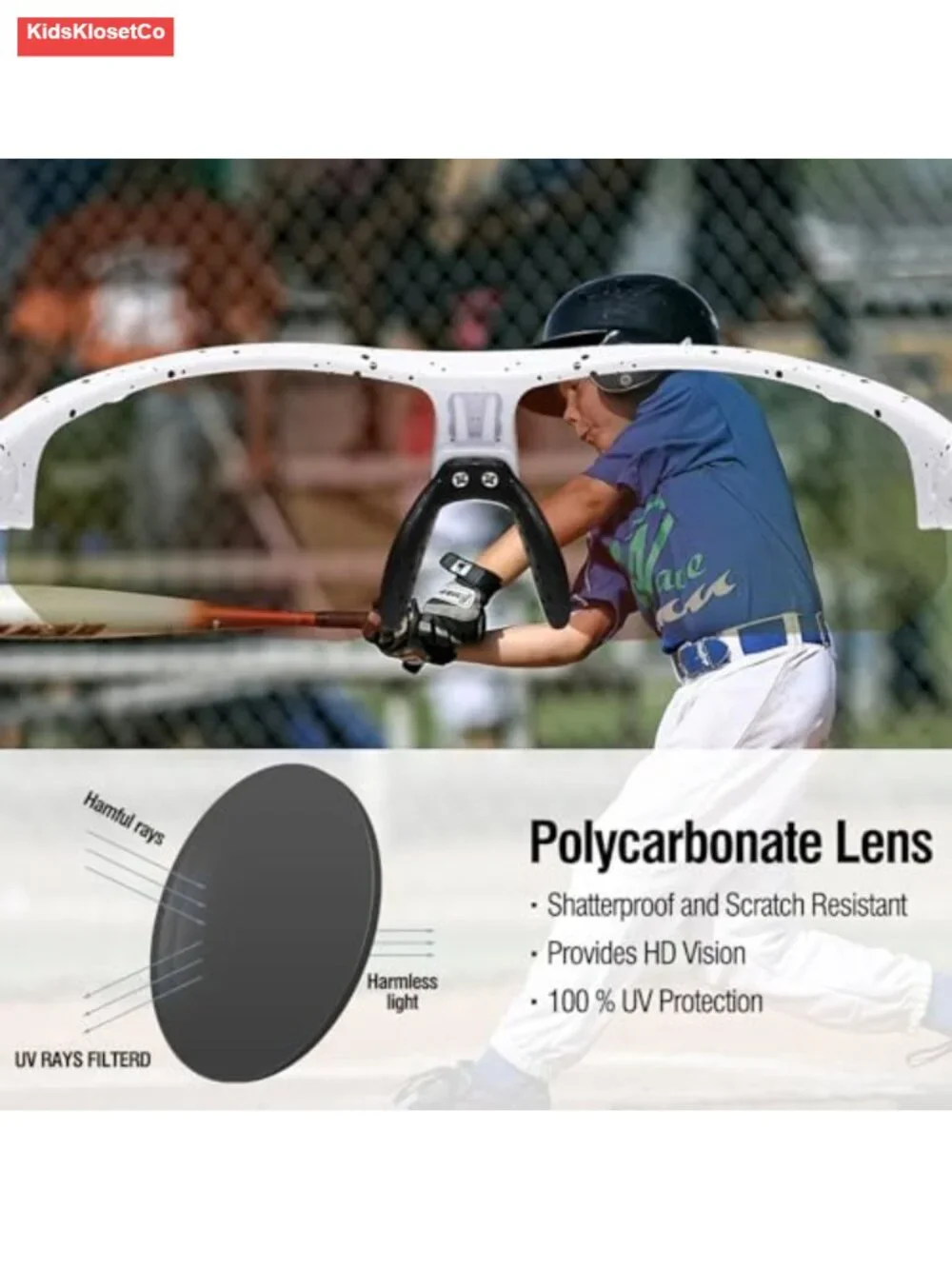 Kids Polarized Sports Sunglasses UV400 Protection TR90 Frame